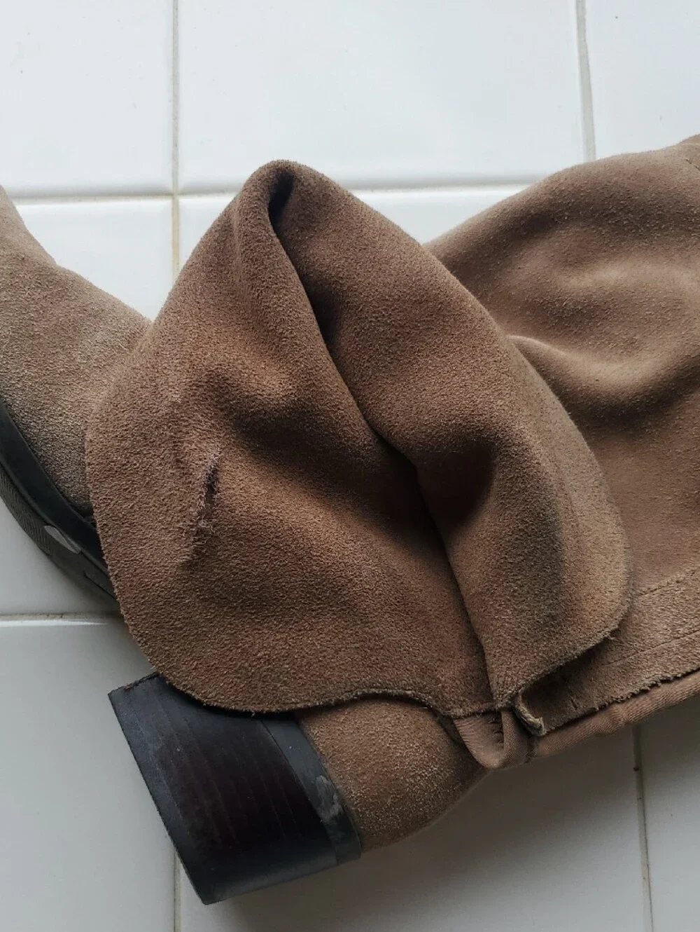 Vince Camuto Bernadine Suede Over The Knee Boots in Taupe